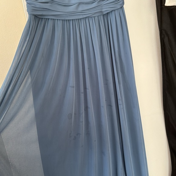 DAVIDS BRIDAL STEEL BLUE DRESS - Picture 5 of 8